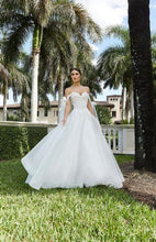 Load image into Gallery viewer, MoriLee Blu - #5983 - Crystal Beaded, Three-Dimensional Floral over Lace Bodice Ball Gown Wedding Dress
